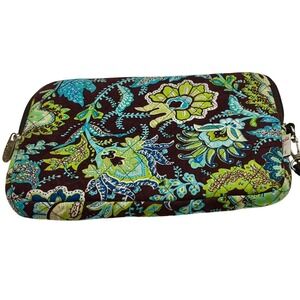 Belvah Quilted Floralipad Padded case Bag  Brown Blue Green